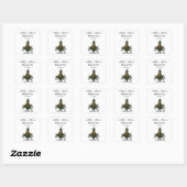 Preppy Heraldic Pineapple Crest Color WT Vierkante Sticker (Vel)