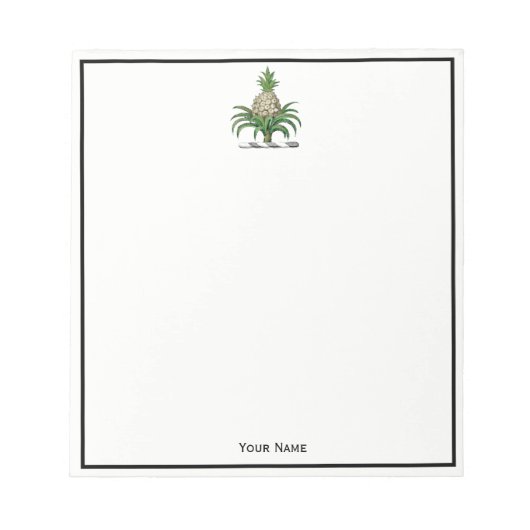 Preppy Heraldisch Ananas Wapen Crest Notitieblok (Voorkant)