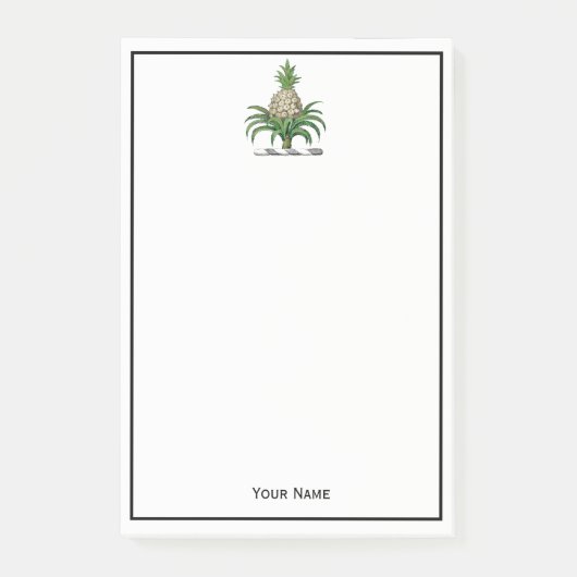 Preppy Heraldisch Ananas Wapen Crest Post-it® Notes (Voorkant)