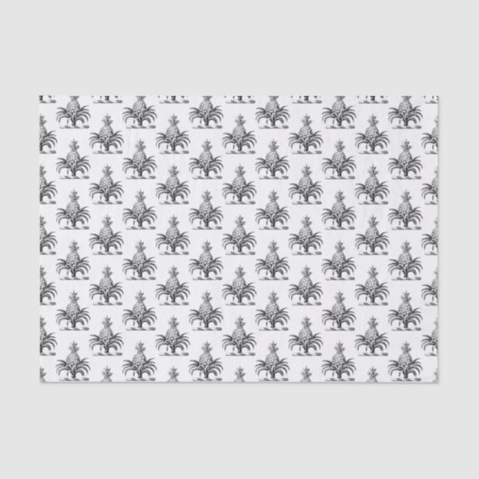 Preppy Heraldisch Ananas Wapen Crest Tissuepapier (Voorkant)