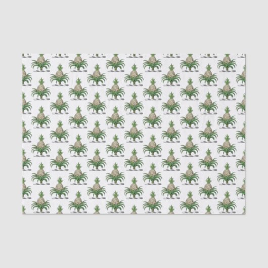 Preppy Heraldisch Ananas Wapen Crest Tissuepapier (Voorkant)