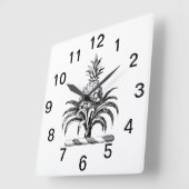 Preppy Heraldisch Ananas Wapen Crest Vierkante Klok (Hoek)
