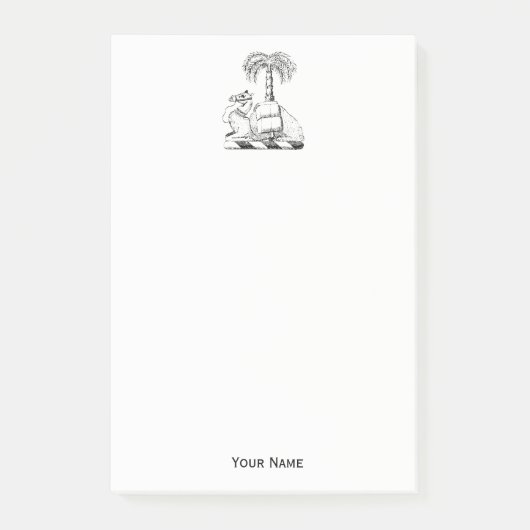 Preppy Heraldisch Kameel Palmboom Wapen Post-it® Notes (Voorkant)