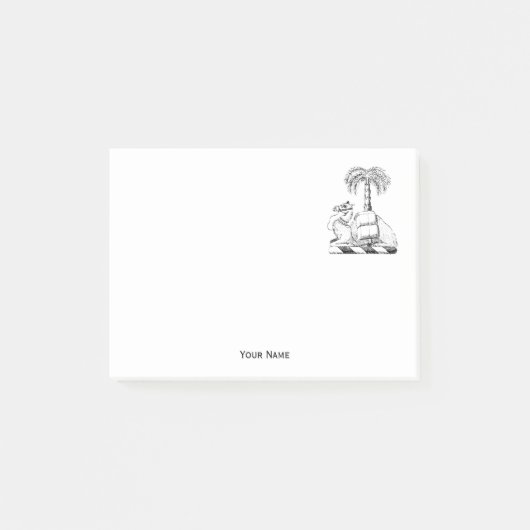 Preppy Heraldisch Kameel Palmboom Wapen Post-it® Notes (Voorkant)