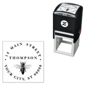 Preppy Heraldisch Vintage Bij #2 Naam Adres  Zelfinktende Stempel (In situ)