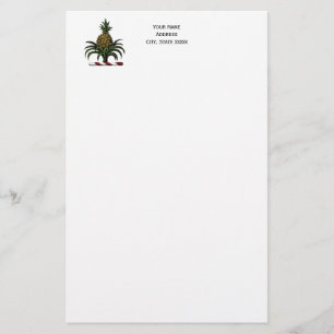 Preppy Heraldische Ananas Crest Kleur RWT Briefpapier