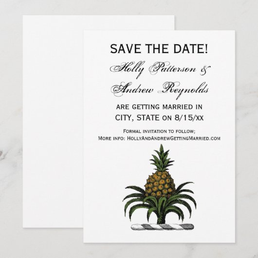 Preppy Heraldische Ananas Kuif Kleur WT Kaart (Voorkant / Achterkant)
