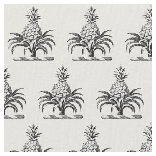 Preppy Heraldische Ananas Wapen Schild Crest Stof (Close Up)