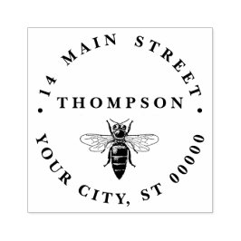 Preppy Heraldische Vintage Bij #2 Naam Adres  Rubberstempel