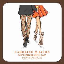 Preppy Herfst paar Douche bruiloft herfstfeest Kartonnen Onderzetters