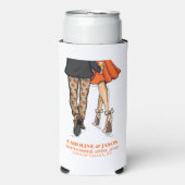 Preppy Herfst Paar Pompoen Broek Sinaasappel Jurk Seltzer Blikjeskoeler (Seltzer Voorkant)