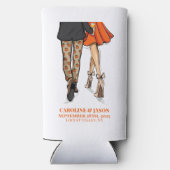 Preppy Herfst Paar Pompoen Broek Sinaasappel Jurk Seltzer Blikjeskoeler (Achterkant)