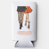 Preppy Herfst Paar Pompoen Broek Sinaasappel Jurk Seltzer Blikjeskoeler (Voorkant)