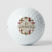 Preppy-Herfst plakt monogram Golfballen (Voorkant)