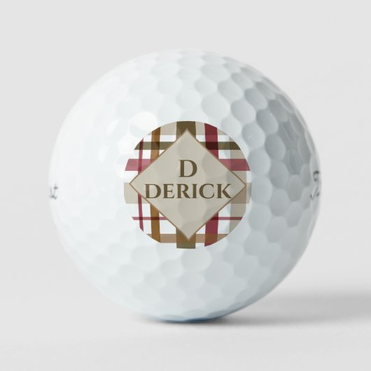 Preppy-Herfst plakt monogram Golfballen (Voorkant)