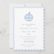 Preppy herfst pompoen baby jongen shower