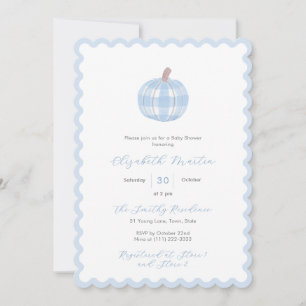 Preppy herfst pompoen baby jongen shower kaart