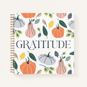 Preppy herfst pompoen dankbaarheidsdagboek notitie notitieboek