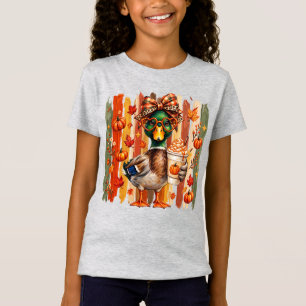 Preppy Herfst Wilde Eend Coquette Herfst Pompoen T-shirt