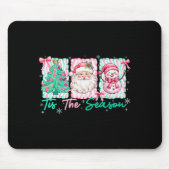 Preppy Het Is Het Seizoen Kerstman Sneeuwman Prett Muismat (Voorkant)