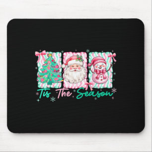 Preppy Het Is Het Seizoen Kerstman Sneeuwman Prett Muismat