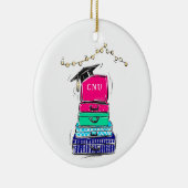 Preppy High School Afstuderen College Suitcase Keramisch Ornament (Rechts)