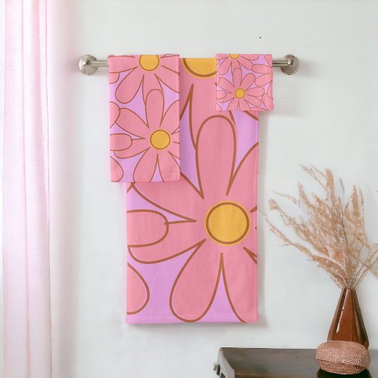 Preppy Hippie roze Paarse ventilator Bad Handdoek