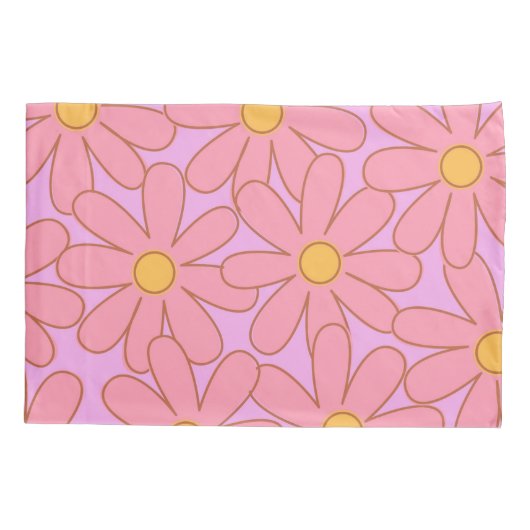 Preppy Hippie roze Paarse ventilator Kussensloop (Achterkant)