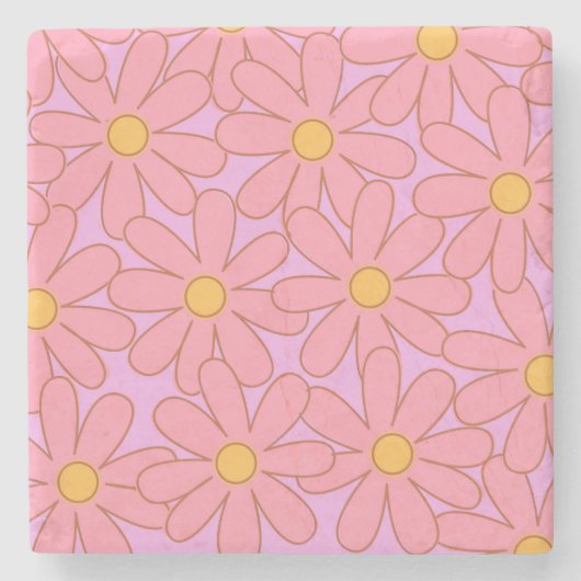 Preppy Hippie roze Paarse ventilator Stenen Onderzetter (Voorkant)