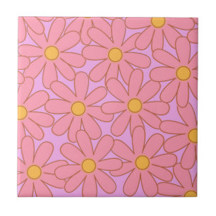 Preppy Hippie roze Paarse ventilator Tegeltje
