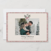 Preppy Holiday Card with Monogram and Family Photo (Voorkant)