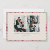 Preppy Holiday Card with Monogram and Family Photo (Achterkant)
