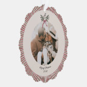 Preppy Holiday Paper Ornament with Photo (Rechts)