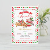 Preppy Holiday Pastries Christmas Brunch Party Kaart (Staand voorkant)