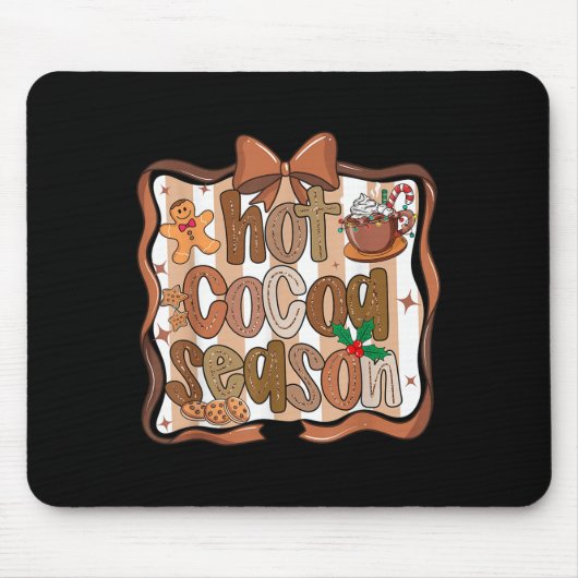 Preppy Hot Cocoa Season Cookie Gingerbread Bow Xma Muismat (Voorkant)