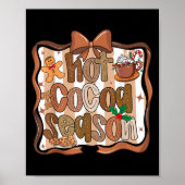 Preppy Hot Cocoa Season Cookie Gingerbread Bow Xma Poster (Voorkant)