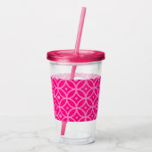 Preppy Hot Pink Acryl Drinkbeker (Achterkant)