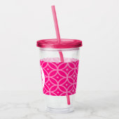 Preppy Hot Pink Acryl Drinkbeker (Links)