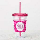 Preppy Hot Pink Acryl Drinkbeker (Voorkant)
