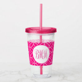Preppy Hot Pink Acryl Drinkbeker