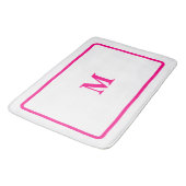 Preppy Hot Pink Elegant minimaal ingelijst Initiaa Badmat (Gekanteld)