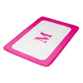 Preppy Hot Pink Elegant minimaal ingelijst Initiaa Badmat (Gekanteld)