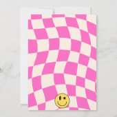 Preppy Hot Pink Y2K Smile Uitnodiging voor verjaar (Achterkant)