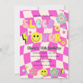 Preppy Hot Roze Y2K Slaap Over Gelukkig Gezicht Ve Kaart (Voorkant)