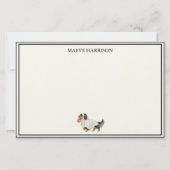 Preppy Houtskool Streep Halloween Dachshund Briefpapier (Voorkant)
