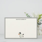 Preppy Houtskool Streep Halloween Labradoodle Briefpapier (Staand voorkant)
