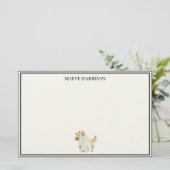 Preppy houtskoolstreep Halloween Goud Retriever Briefpapier (Staand voorkant)