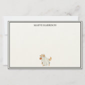 Preppy houtskoolstreep Halloween Goud Retriever Briefpapier (Voorkant)