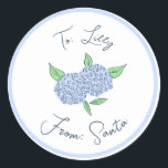 Preppy Hydrangea Christmas Custom Gift Label Stick<br><div class="desc">Pas deze klassieke hortensia cadeau stickers aan met TO: en FROM: labels. Coördineert met de Hydrangea cadeauverpakking in mijn winkel!</div>