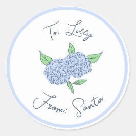 Preppy Hydrangea Christmas Custom Gift Label Stick